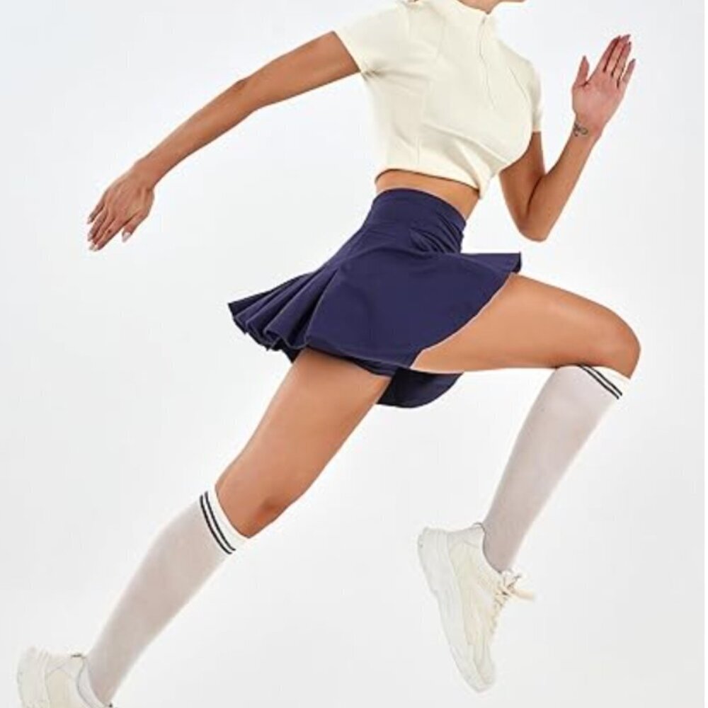 3/$60 Cestyle High Waisted Mini Pleated Athletic Golf Navy Mini Skort SZ XL